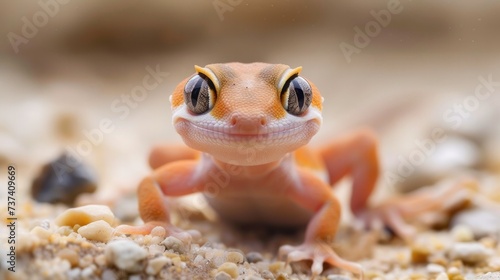 Cute adorable gekko animal on nature's soft lap. In its natural habitat. Generative AI