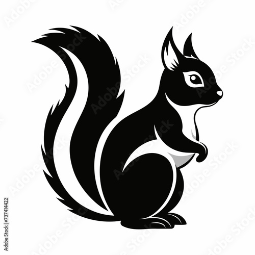 squirrel silhouette logo isolated on white background.