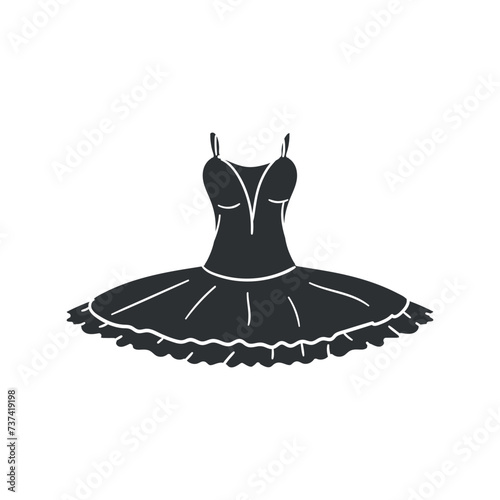 Tutu Ballet Icon Silhouette Illustration. Dancing Vector Graphic Pictogram Symbol Clip Art. Doodle Sketch Black Sign.
