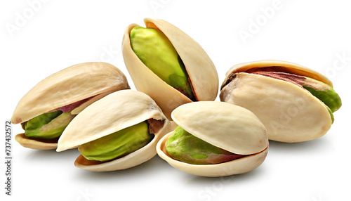 Pistachio nuts isolated on white background. Clipping Path
