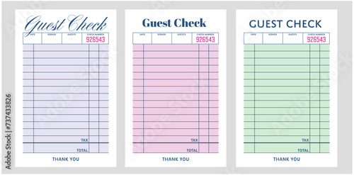 blank guest check design