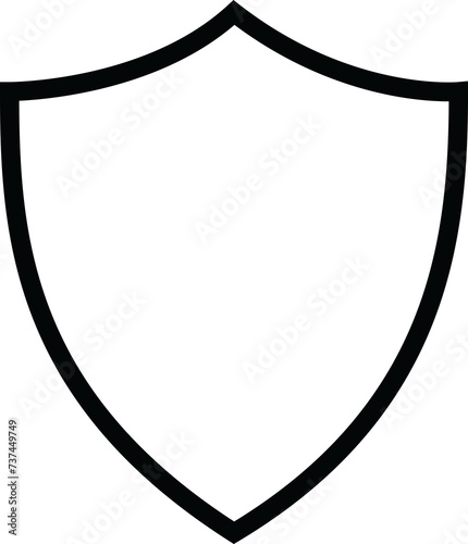 empty shield icon outline on Transparent Background, PNG
