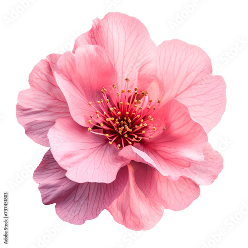 Pink flower blomming. Isolated on transparent background.