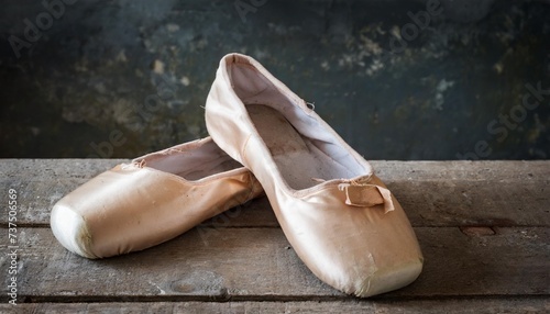 ballet slippers in well worn condition