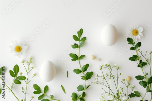 Happy Easter Eggs Basket sunshine. Bunny in flower easter tradition decoration Garden. Cute hare 3d playfulness easter rabbit spring illustration. Holy week sustainable card wallpaper playful