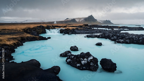 Tranquil Icelandic Blue Lagoon: Picturesque Views of Iceland