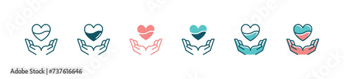 hand holding blood transfusion donor icon set medicals life blood donation vector illustration for web and app