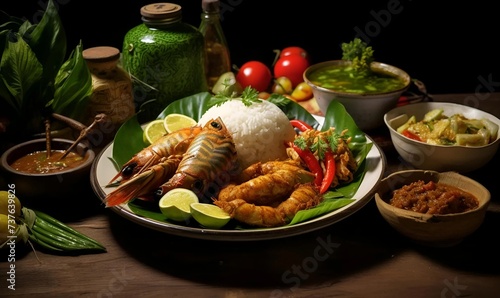 realistic indonesian food background design