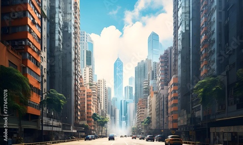 the realistic photo the skyscraper