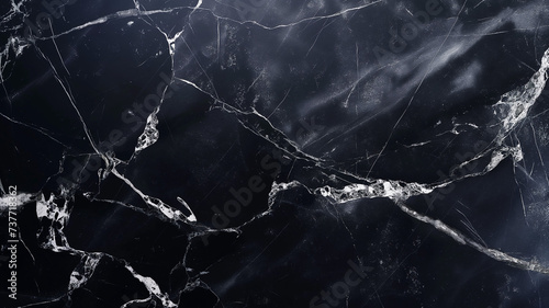 Monochromatic Abstract Marble Texture with Intricate White Veining