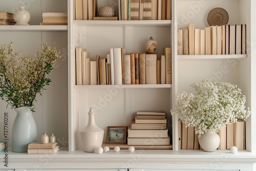Books on shelves, full frame of the bookshelf