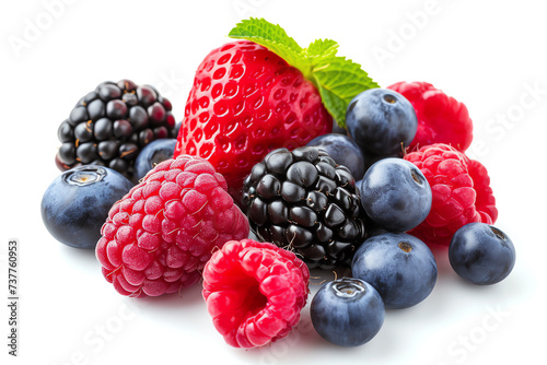 red fruits on white background, AI generated