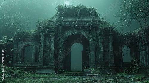 entrance of valhalla in a lush nature