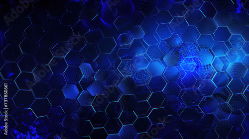 future technology, blue light cyber security concept background, abstract hi speed digital data internet website. motion move speed blur. Hexagon pixel.