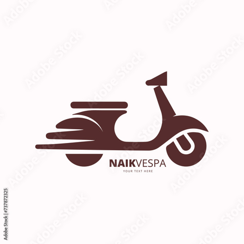 simple scooter vespa logo vector illustration