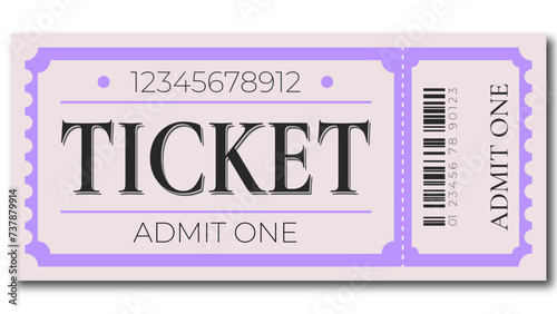 admit one ticket purple