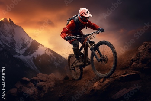 a person riding a bike on a rocky trail