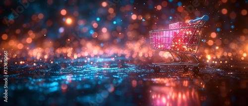 Pink Box of Love A Valentine's Day Shopping Cart Generative AI