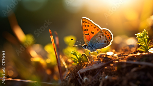 Small common copper butterfly