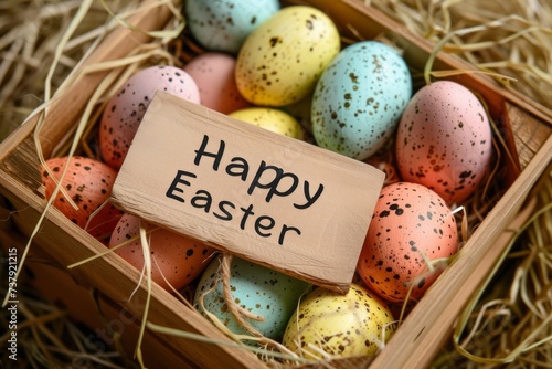Happy Easter Eggs Basket easter confetti. Bunny in tropical flower Garden. Cute 3d Religious observance easter rabbit illustration. Easter Family card wallpaper Brilliant