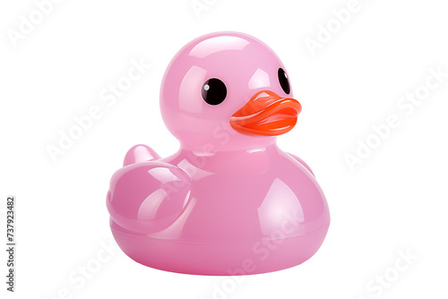 a pink rubber ducky toy