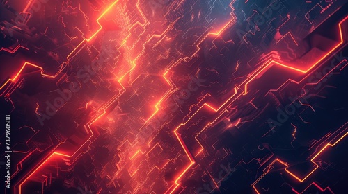 Abstract background with various sharp, zigzag and lightning pattern