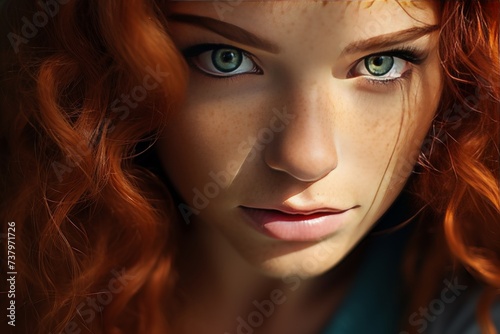 incredibly beautiful red-haired girl
