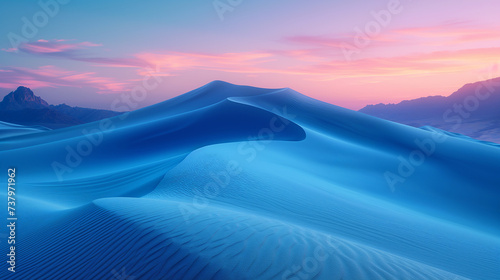 幻想的な青色の砂漠