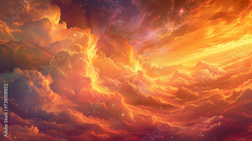 A mesmerizing image of a real majestic sunset sky background