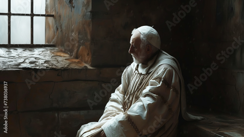 A former pope who was arrested by the French army 1260 years Biblical prophecies Generative AI Illustration