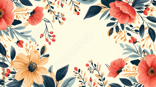 A floral background with the words bon appetit
