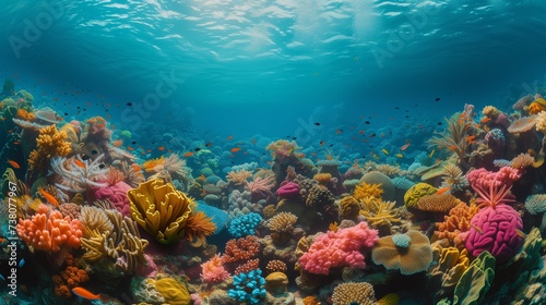 Close Up Colorful Coral Reef, beautiful sea coral,