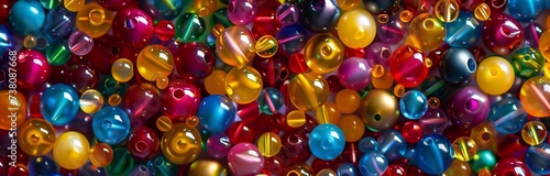 close up of multi color round beads for making jewelry 