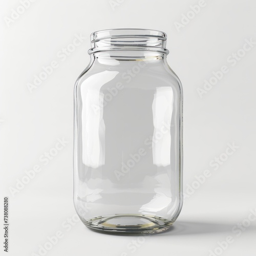 transparent empty jar on white background