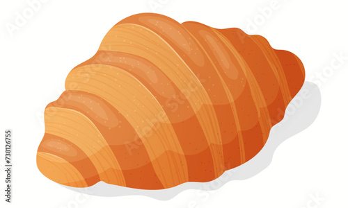 French croissant icon set. Flat illustration of croissant bakery vector icon 