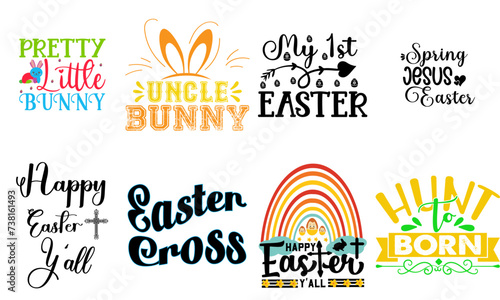 Minimal Easter and Spring Typography Collection Vector Illustration for Announcement, Social Media Post, Stationery