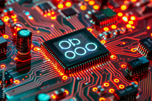 A close up of a circuit board with a display that says " od 000 "