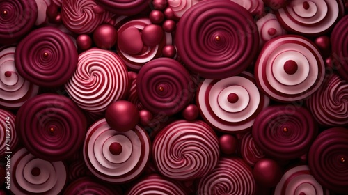 Background made of lollipops in Burgundy color