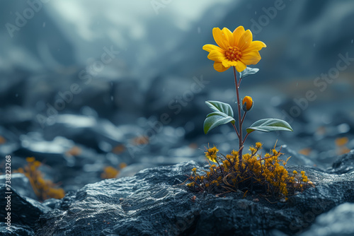 A vibrant optimist radiating hope next to a resilient soul weathered by challenges, portraying the strength born from optimism and adversity. Concept of resilient optimism. Generative Ai.