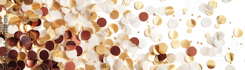 gold and white shiny paper gold circles confetti flat