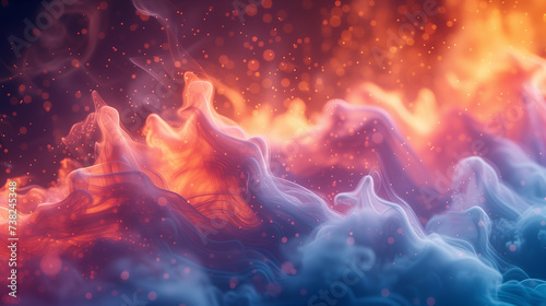 a computer generated image of a fire and smoke background