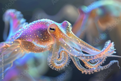 holographic cuttlefish featuring solid glitch effects