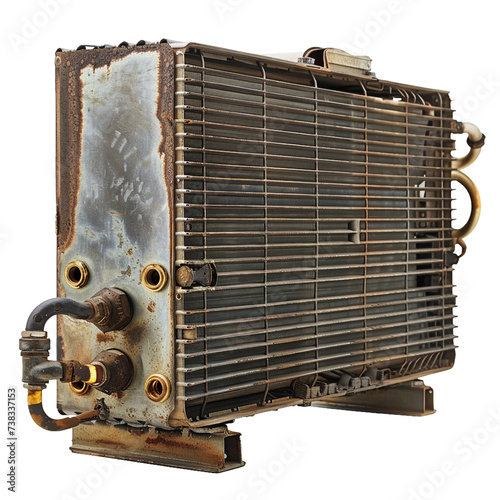 Air conditioner evaporator coil, transparent background, isolated image, generative AI