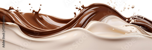 Wave of Chocolate and Milk cream, Abstract background,
