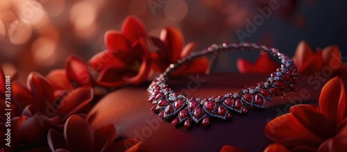 Advertisement photography of women's necklace product.