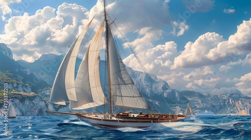 Sailing a yacht
