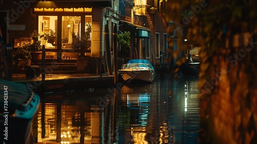 The Little Venice quarter at night : Generative AI