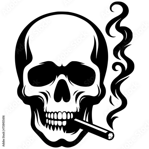 Cigarette and skull logo