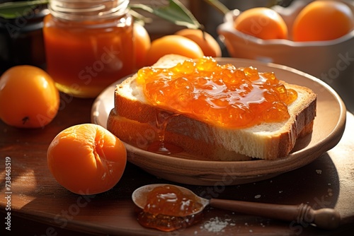 apricot jam spread on delicious toast
