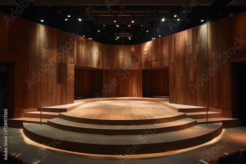 A stage set for Shakespearean play with postmodern influences